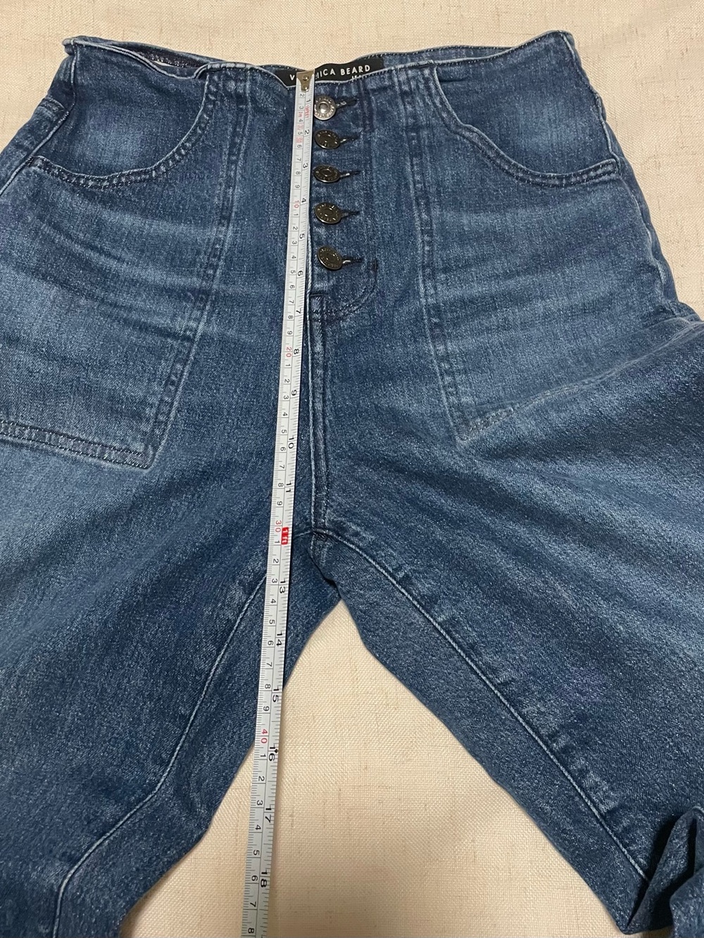 Veronica Beard Crosbie Crop Wide Leg High Rise Button Fly Jeans 28 - Picture 7 of 11
